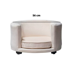 Maypet, Sillón Forrado de Terciopelo para Mascota Pequeña, Color Beige