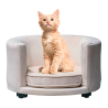 Maypet, Sillón Forrado de Terciopelo para Mascota Pequeña, Color Beige